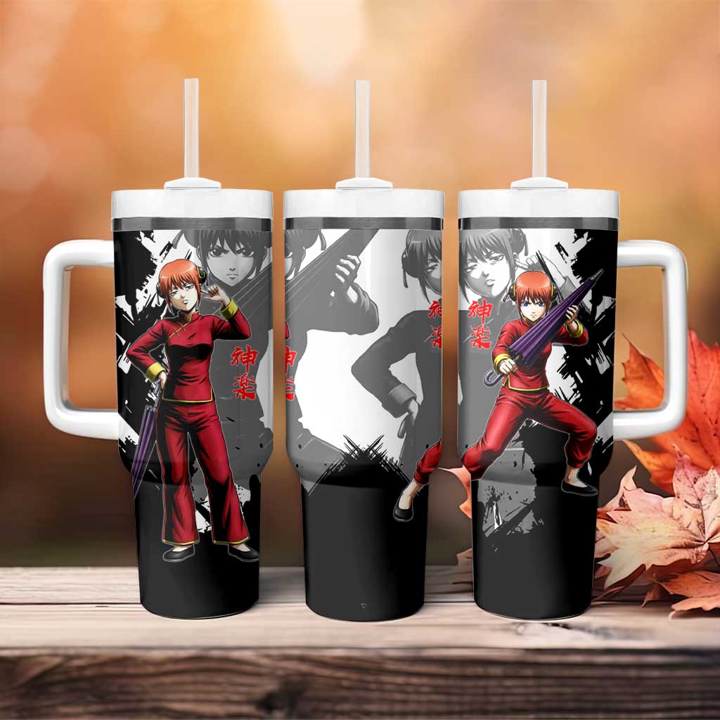 Kagura Tumbler With Handle Fierce Comedy Martial Ink Style