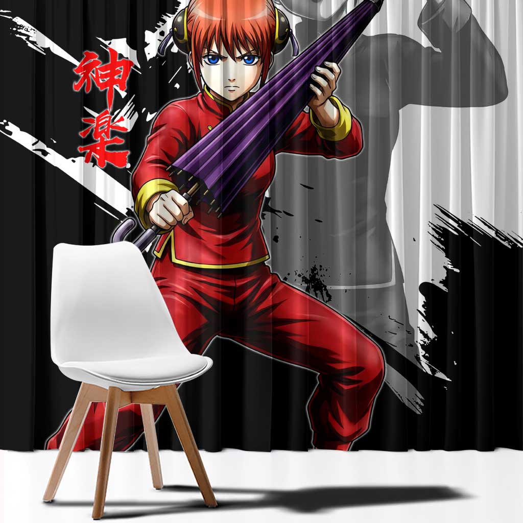 Kagura Window Curtain Fierce Comedy Martial Ink Style