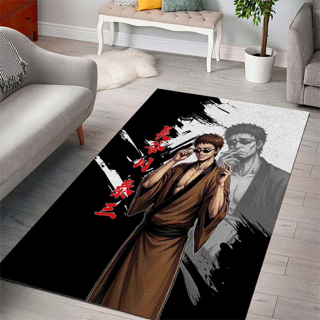 Taizo Hasegawa Area Rug Grunge Edo Comedy Ink Style