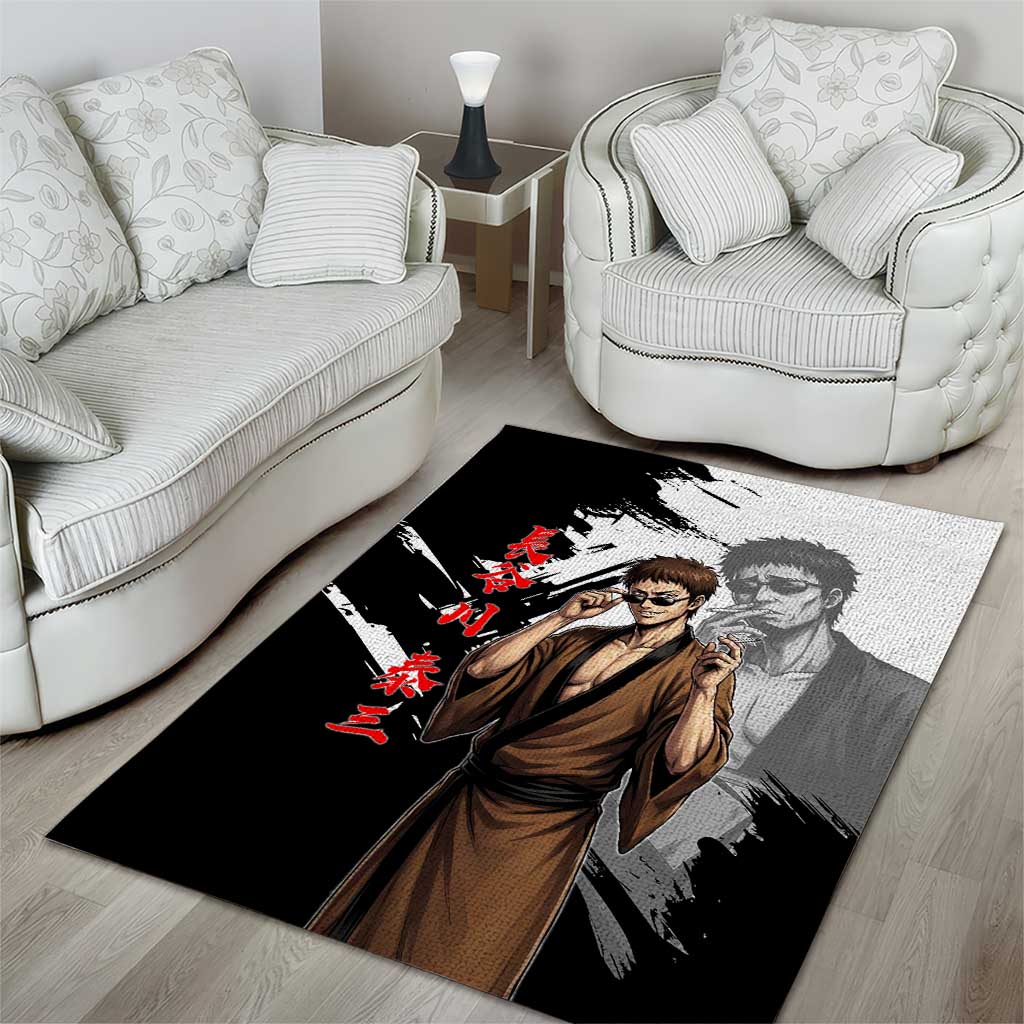 Taizo Hasegawa Area Rug Grunge Edo Comedy Ink Style