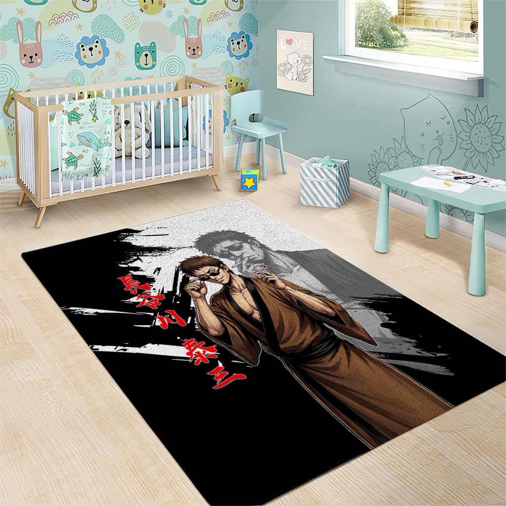 Taizo Hasegawa Area Rug Grunge Edo Comedy Ink Style