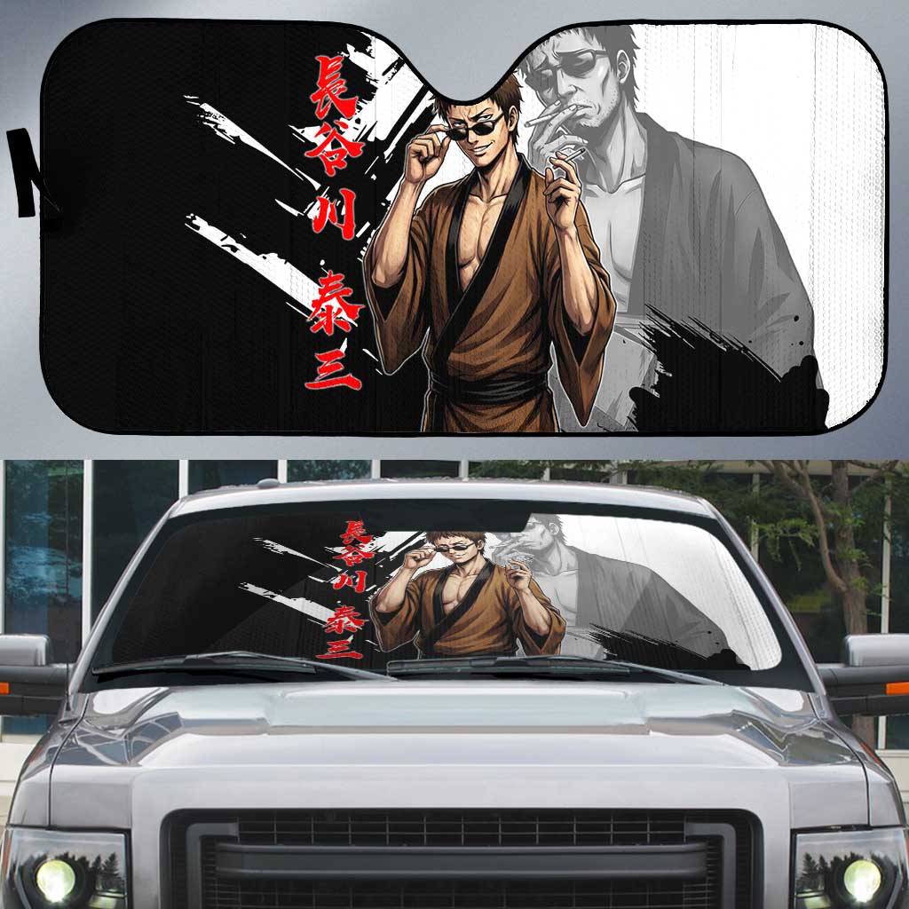 Taizo Hasegawa Auto Sun Shade Grunge Edo Comedy Ink Style