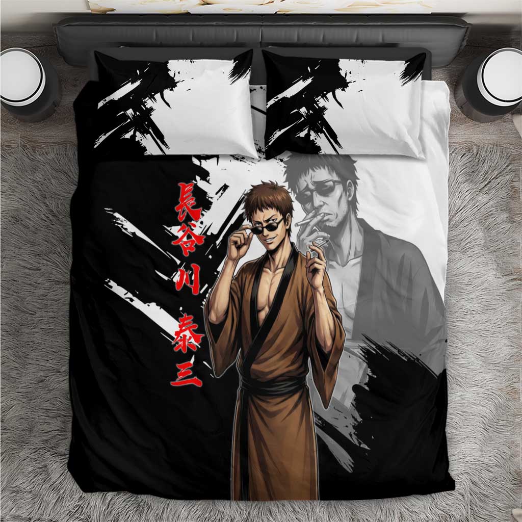 Taizo Hasegawa Bedding Set Grunge Edo Comedy Ink Style