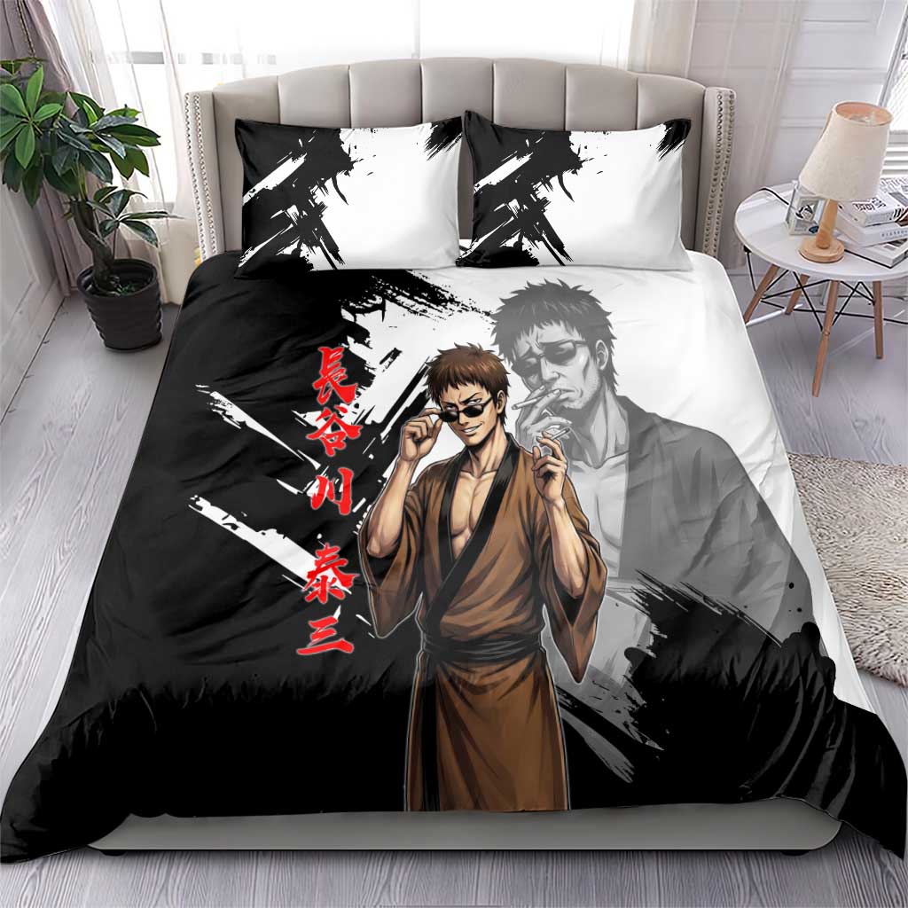 Taizo Hasegawa Bedding Set Grunge Edo Comedy Ink Style