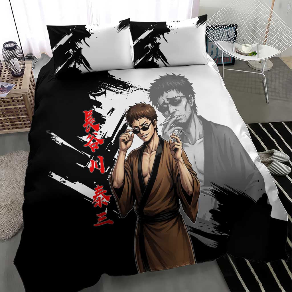 Taizo Hasegawa Bedding Set Grunge Edo Comedy Ink Style