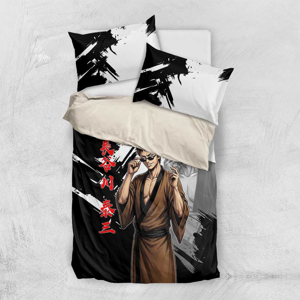 Taizo Hasegawa Bedding Set Grunge Edo Comedy Ink Style