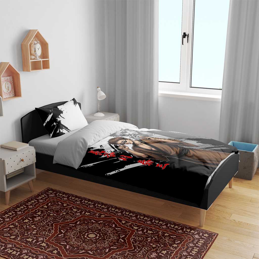 Taizo Hasegawa Bedding Set Grunge Edo Comedy Ink Style
