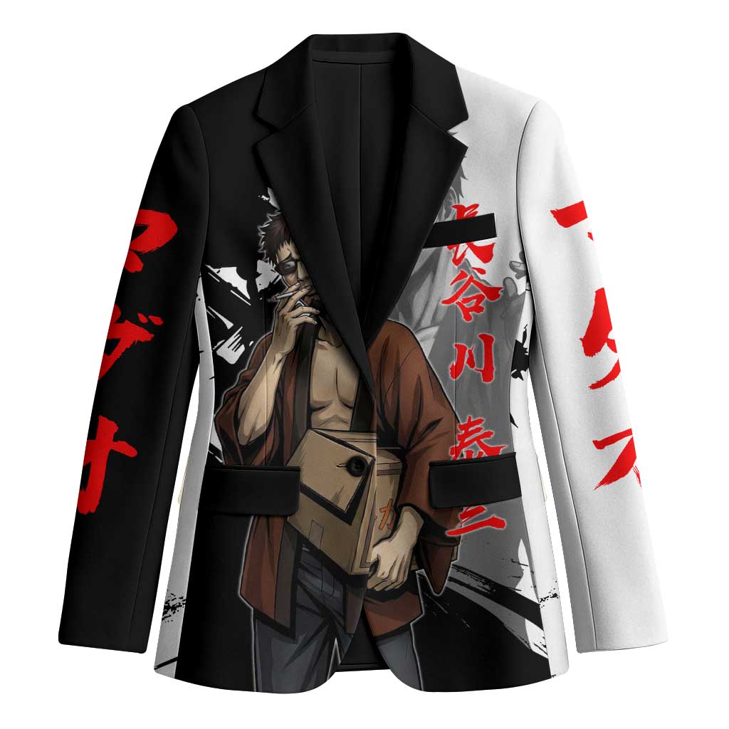 Taizo Hasegawa Blazer Grunge Edo Comedy Ink Style