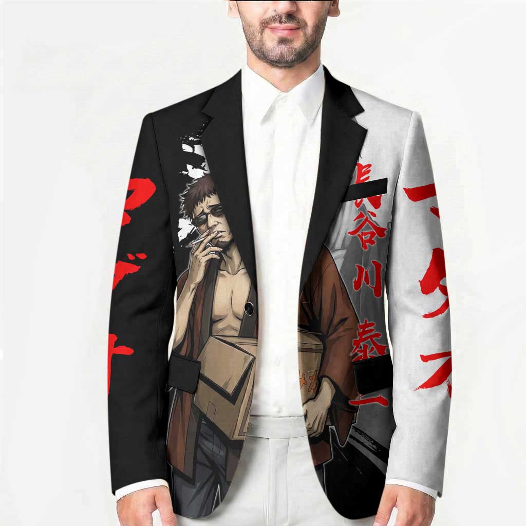 Taizo Hasegawa Blazer Grunge Edo Comedy Ink Style