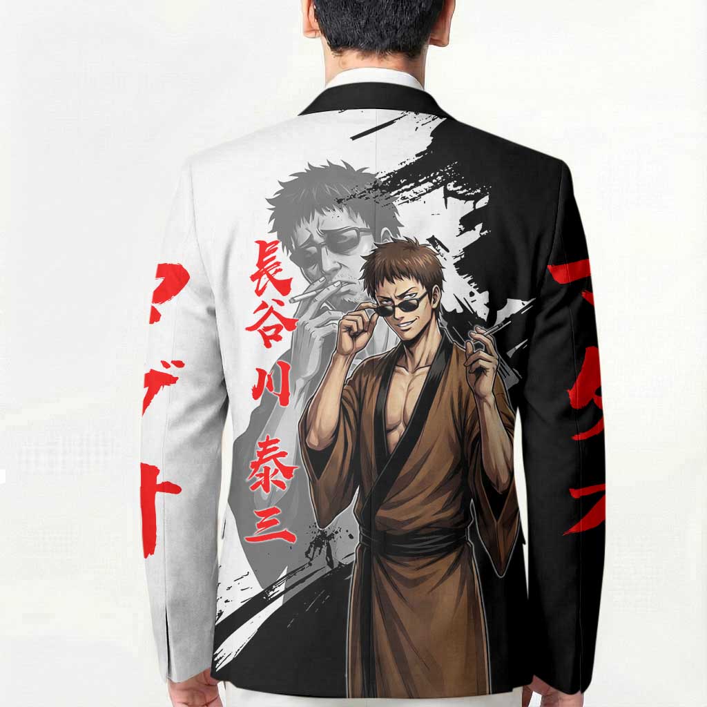 Taizo Hasegawa Blazer Grunge Edo Comedy Ink Style