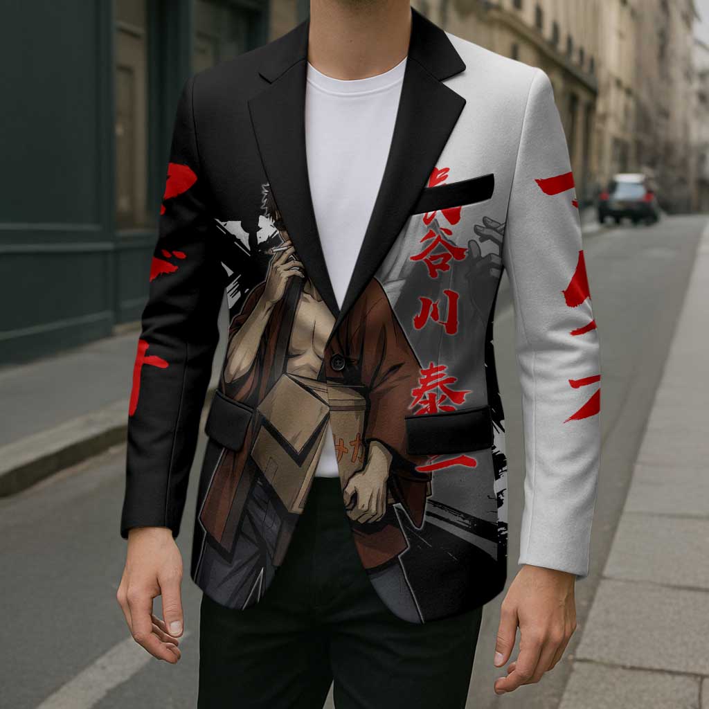 Taizo Hasegawa Blazer Grunge Edo Comedy Ink Style