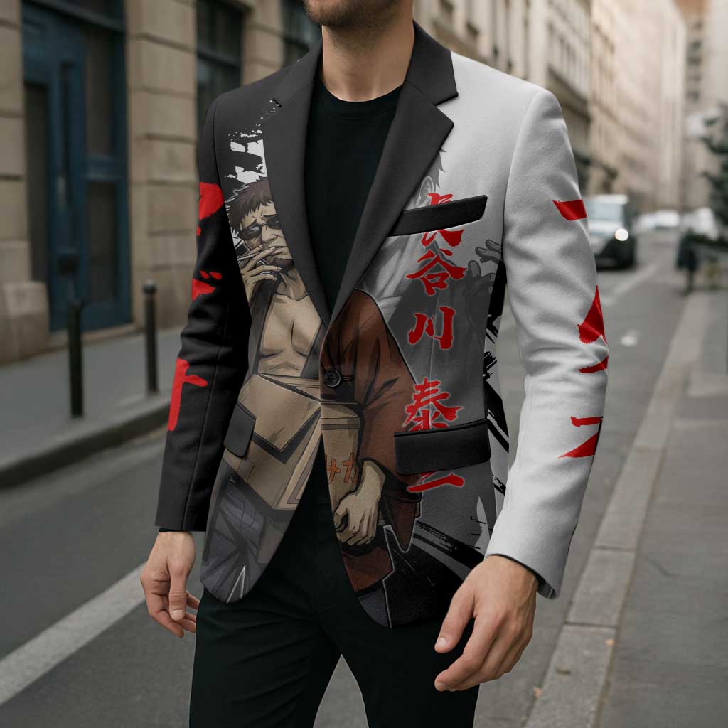 Taizo Hasegawa Blazer Grunge Edo Comedy Ink Style