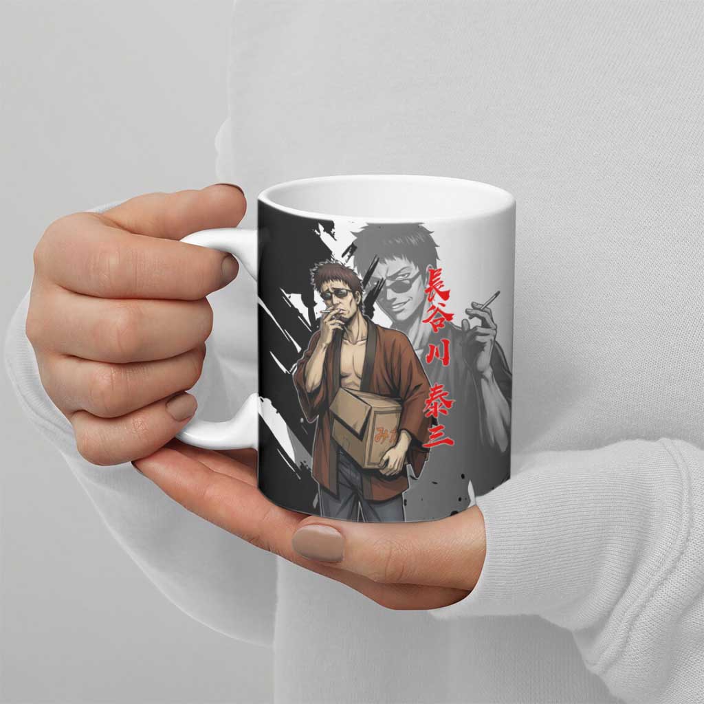 Taizo Hasegawa Ceramic Mug Grunge Edo Comedy Ink Style