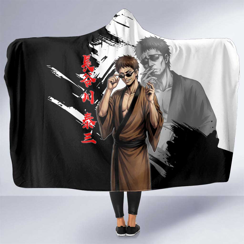 Taizo Hasegawa Hooded Blanket Grunge Edo Comedy Ink Style