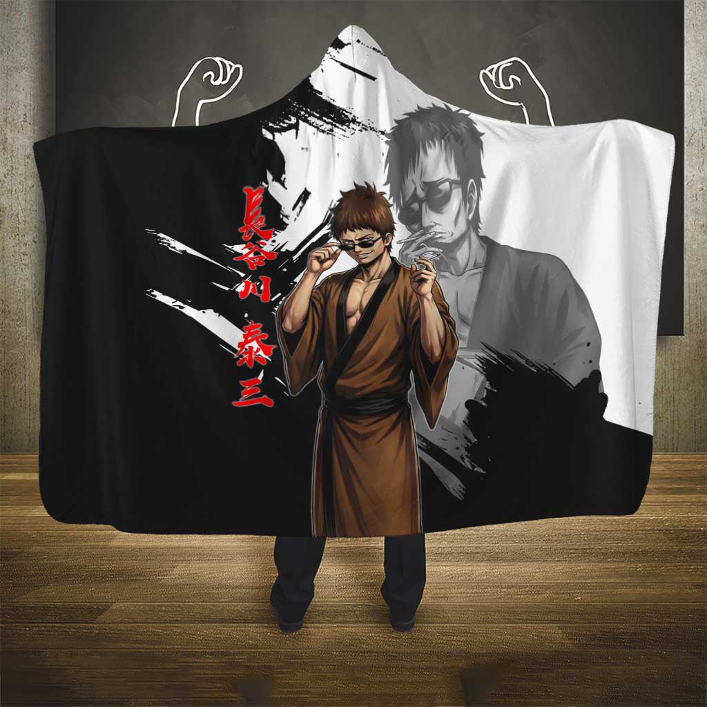 Taizo Hasegawa Hooded Blanket Grunge Edo Comedy Ink Style
