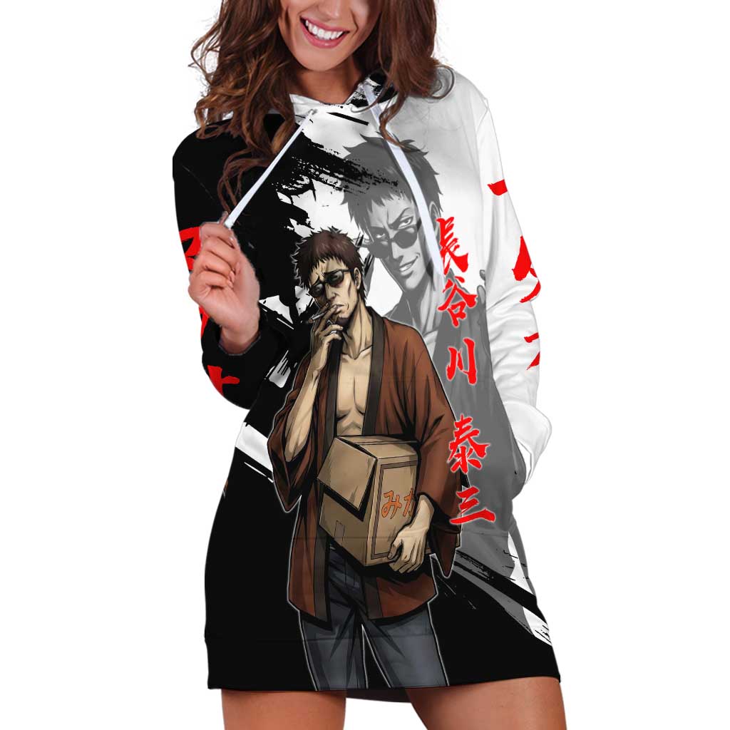 Taizo Hasegawa Hoodie Dress Grunge Edo Comedy Ink Style