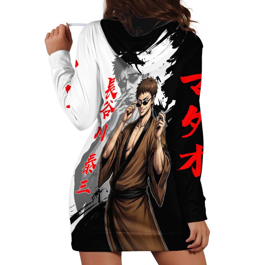 Taizo Hasegawa Hoodie Dress Grunge Edo Comedy Ink Style