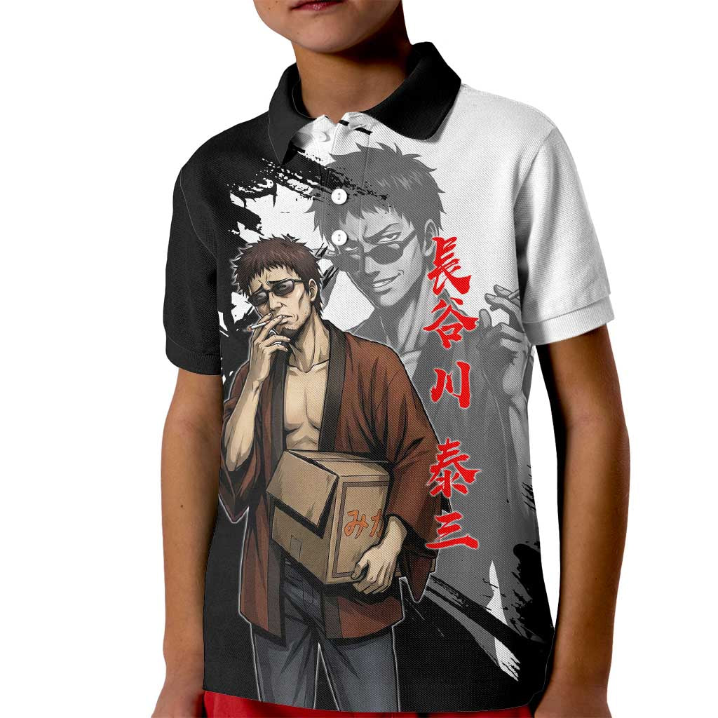 Taizo Hasegawa Kid Polo Shirt Grunge Edo Comedy Ink Style