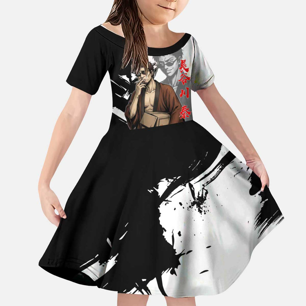 Taizo Hasegawa Kid Short Sleeve Dress Grunge Edo Comedy Ink Style