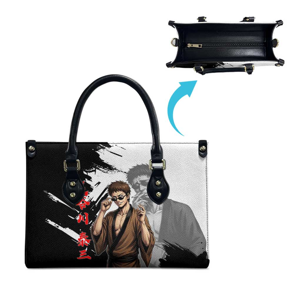 Taizo Hasegawa Leather Bag Grunge Edo Comedy Ink Style