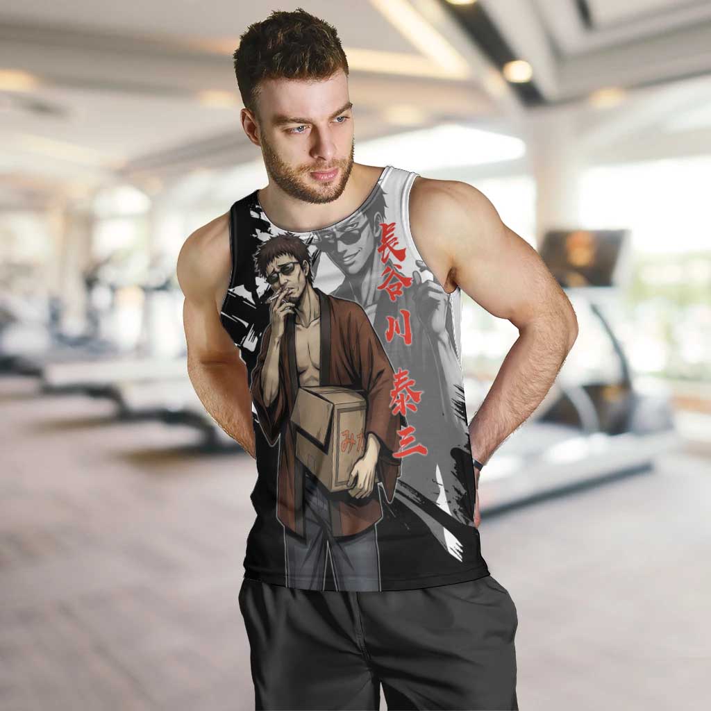 Taizo Hasegawa Men Tank Top Grunge Edo Comedy Ink Style