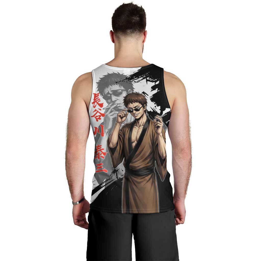 Taizo Hasegawa Men Tank Top Grunge Edo Comedy Ink Style