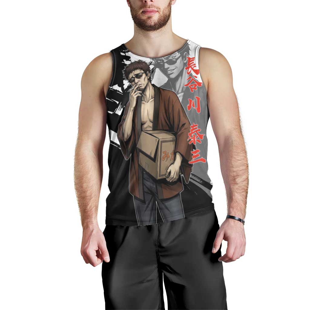 Taizo Hasegawa Men Tank Top Grunge Edo Comedy Ink Style