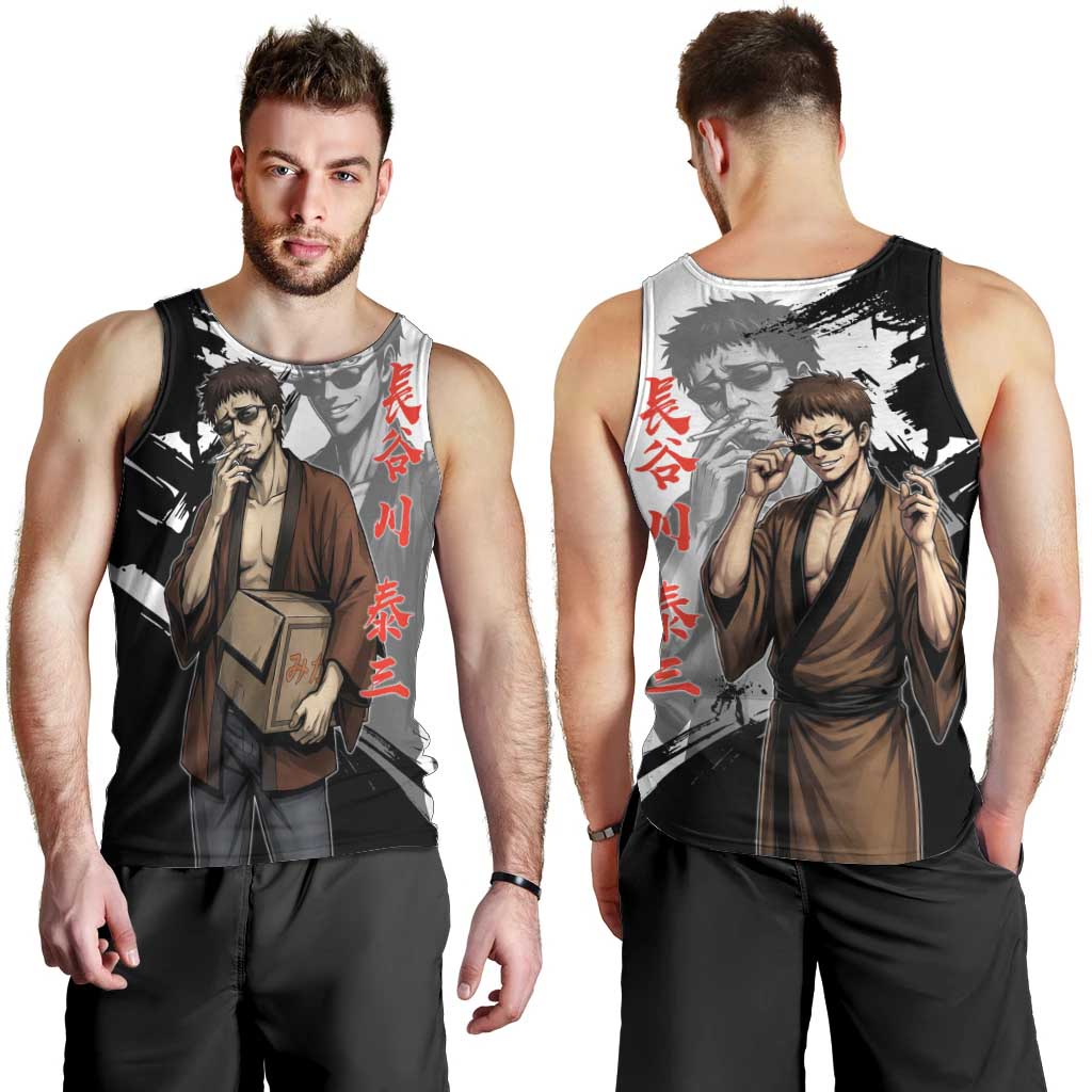Taizo Hasegawa Men Tank Top Grunge Edo Comedy Ink Style