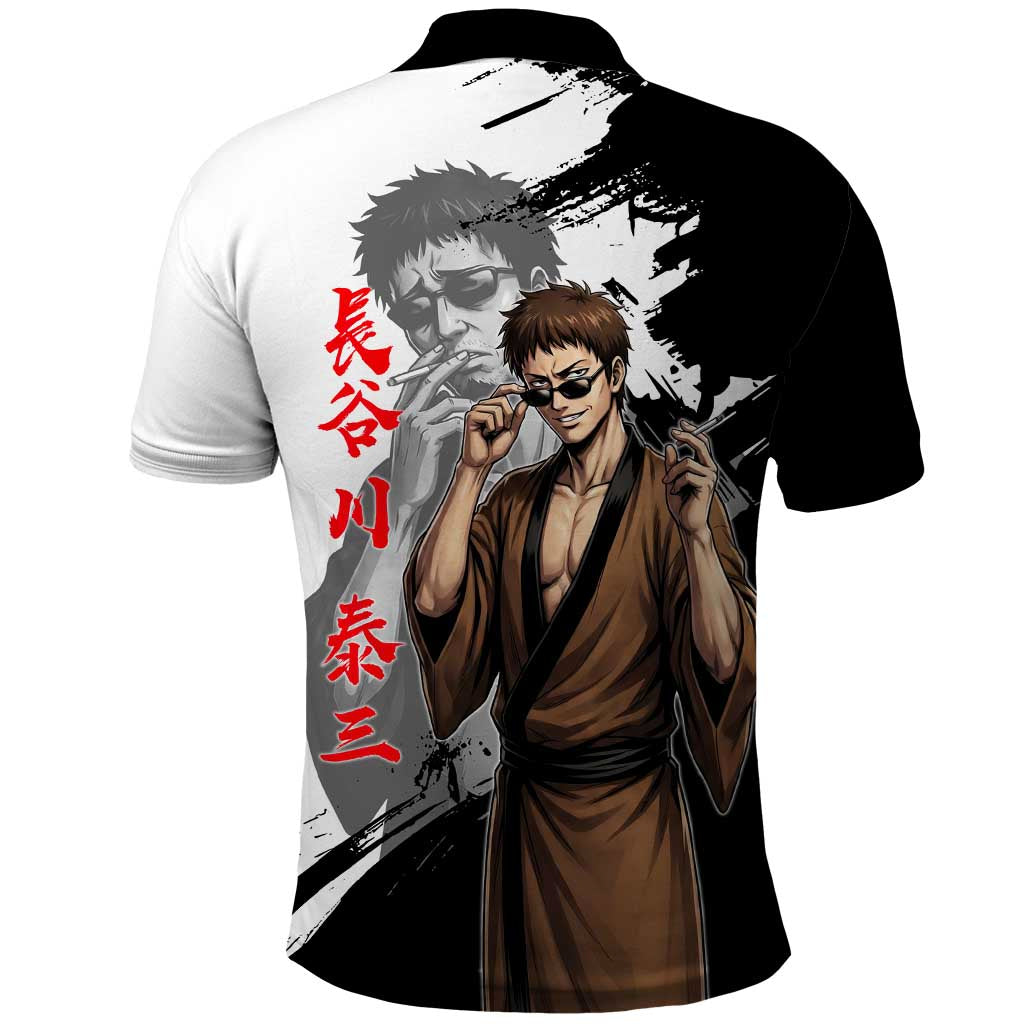 Taizo Hasegawa Polo Shirt Grunge Edo Comedy Ink Style