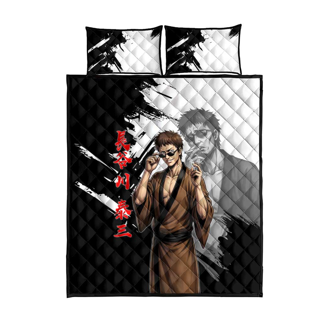 Taizo Hasegawa Quilt Bed Set Grunge Edo Comedy Ink Style