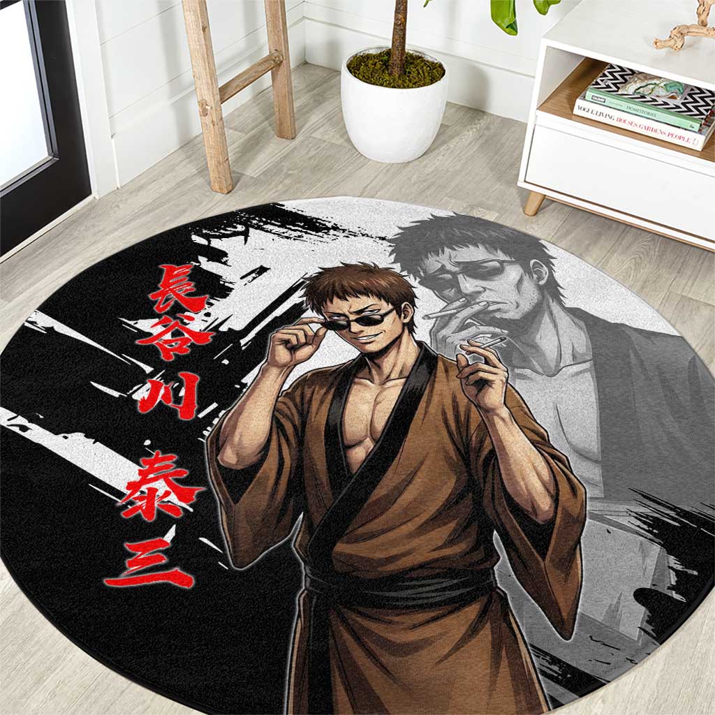 Taizo Hasegawa Round Carpet Grunge Edo Comedy Ink Style