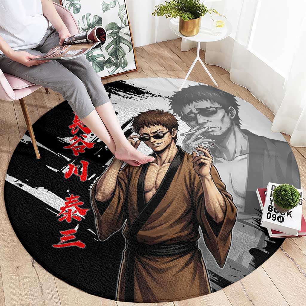 Taizo Hasegawa Round Carpet Grunge Edo Comedy Ink Style