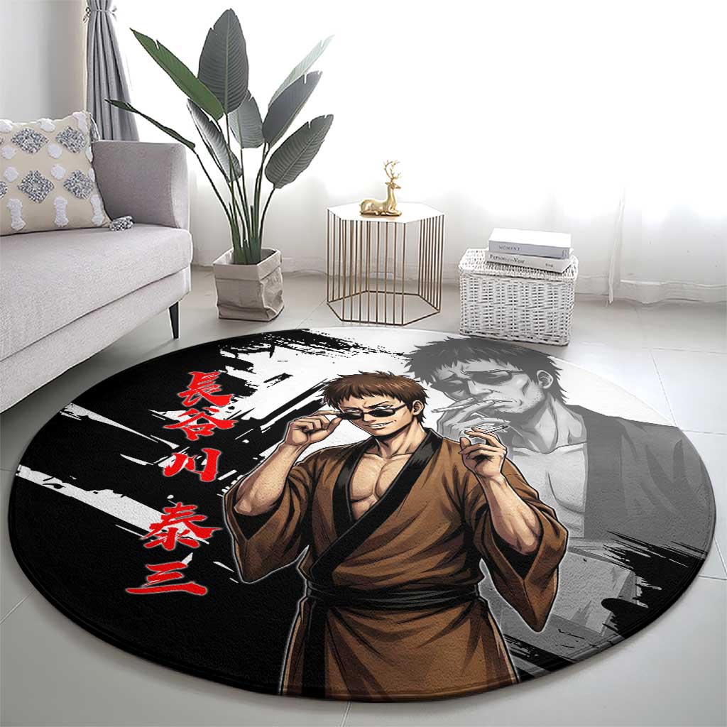 Taizo Hasegawa Round Carpet Grunge Edo Comedy Ink Style