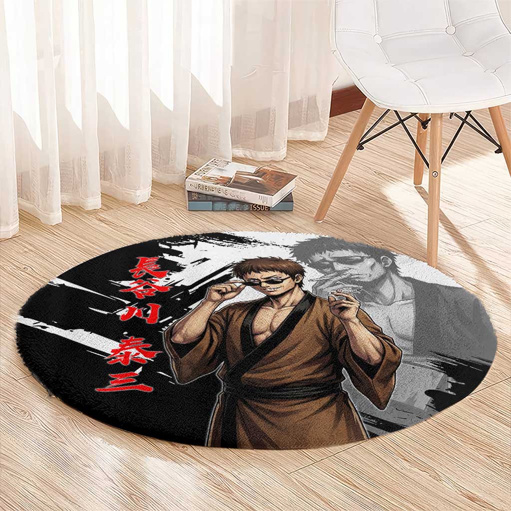 Taizo Hasegawa Round Carpet Grunge Edo Comedy Ink Style