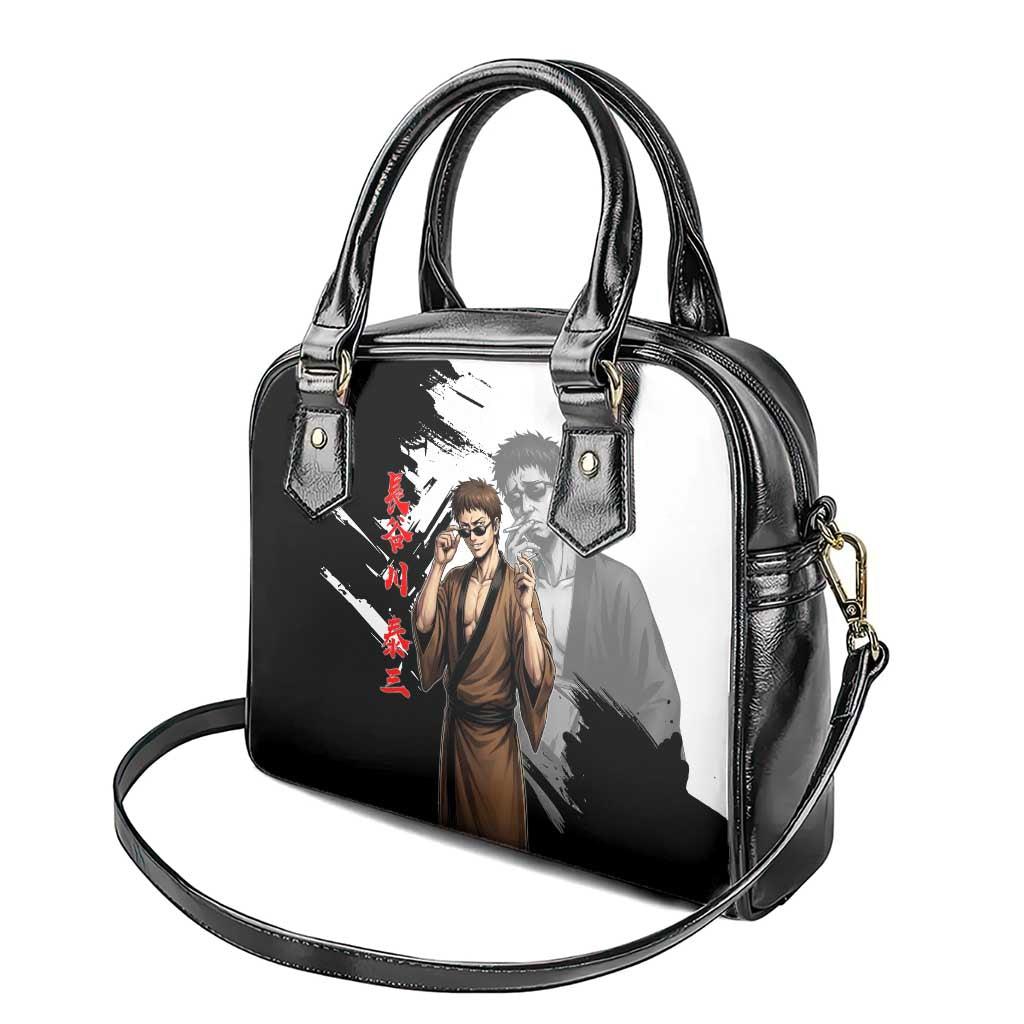 Taizo Hasegawa Shoulder Handbag Grunge Edo Comedy Ink Style