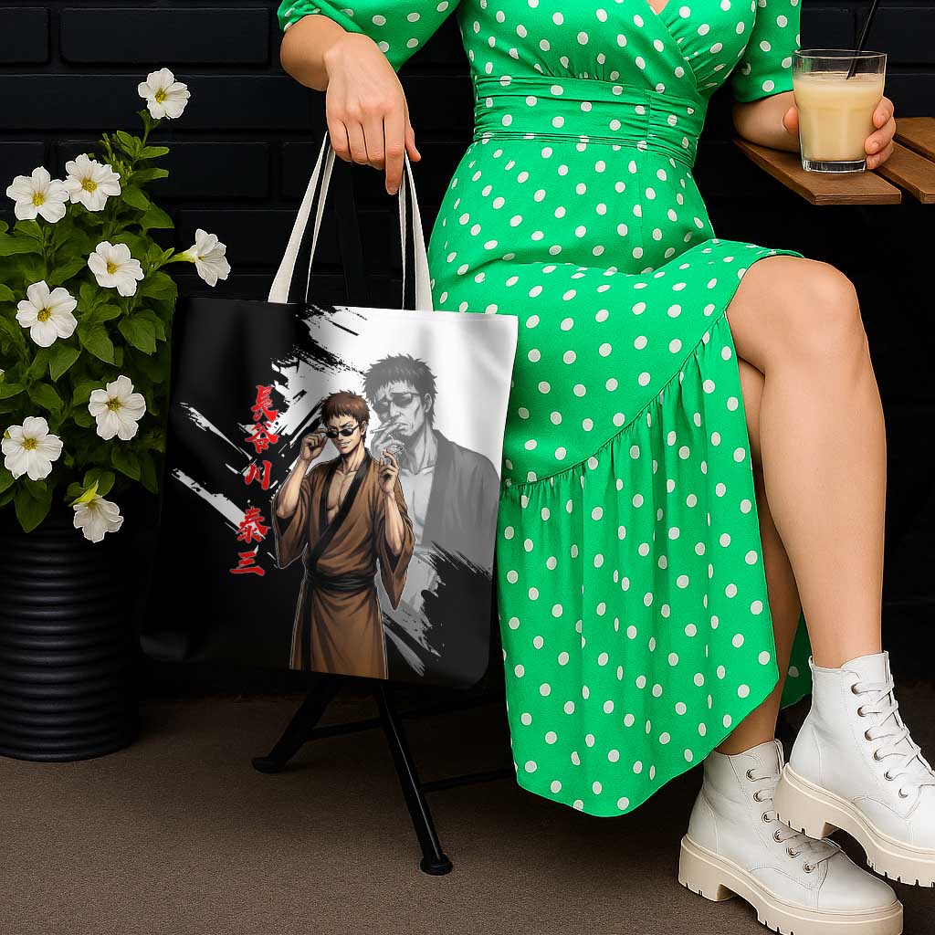 Taizo Hasegawa Tote Bag Grunge Edo Comedy Ink Style