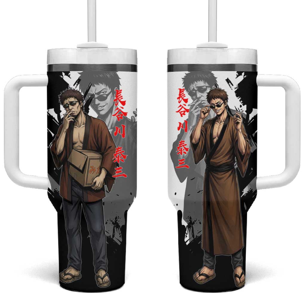 Taizo Hasegawa Tumbler With Handle Grunge Edo Comedy Ink Style