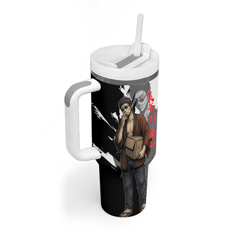 Taizo Hasegawa Tumbler With Handle Grunge Edo Comedy Ink Style