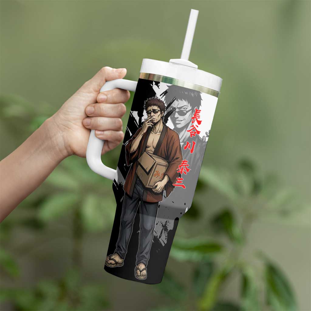 Taizo Hasegawa Tumbler With Handle Grunge Edo Comedy Ink Style