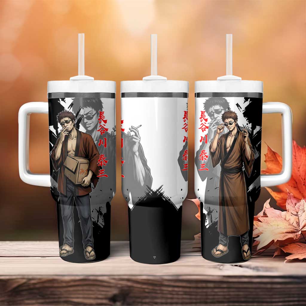 Taizo Hasegawa Tumbler With Handle Grunge Edo Comedy Ink Style