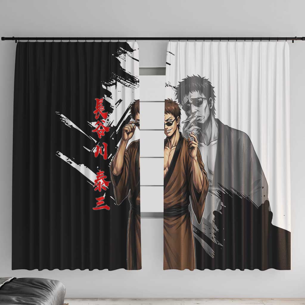 Taizo Hasegawa Window Curtain Grunge Edo Comedy Ink Style