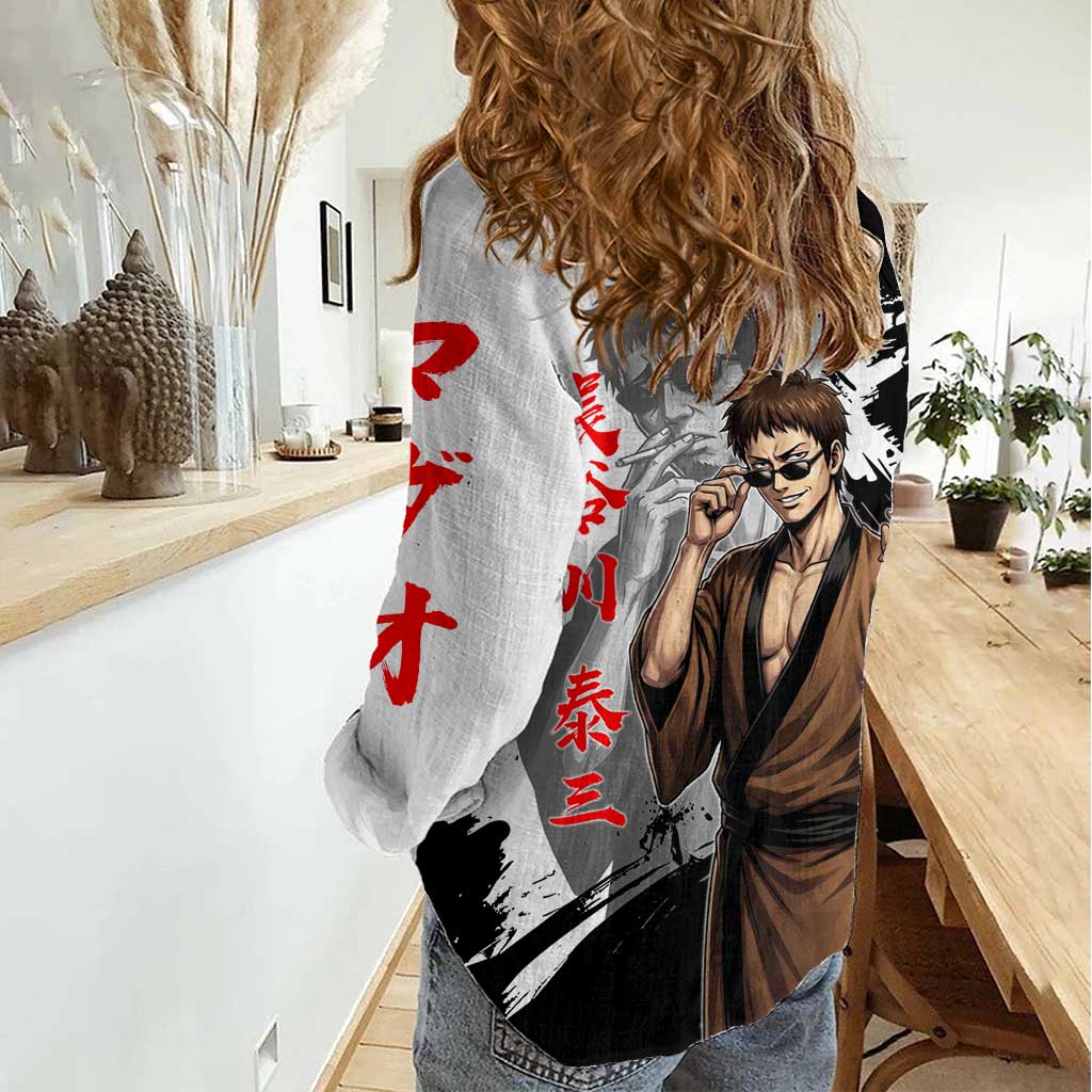 Taizo Hasegawa Women Casual Shirt Grunge Edo Comedy Ink Style