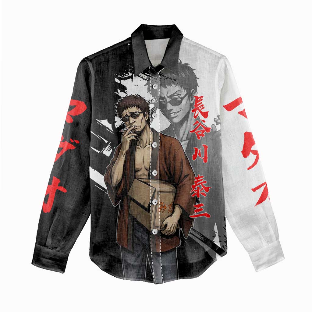 Taizo Hasegawa Women Casual Shirt Grunge Edo Comedy Ink Style