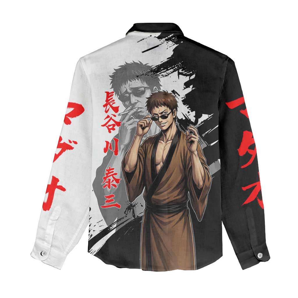 Taizo Hasegawa Women Casual Shirt Grunge Edo Comedy Ink Style