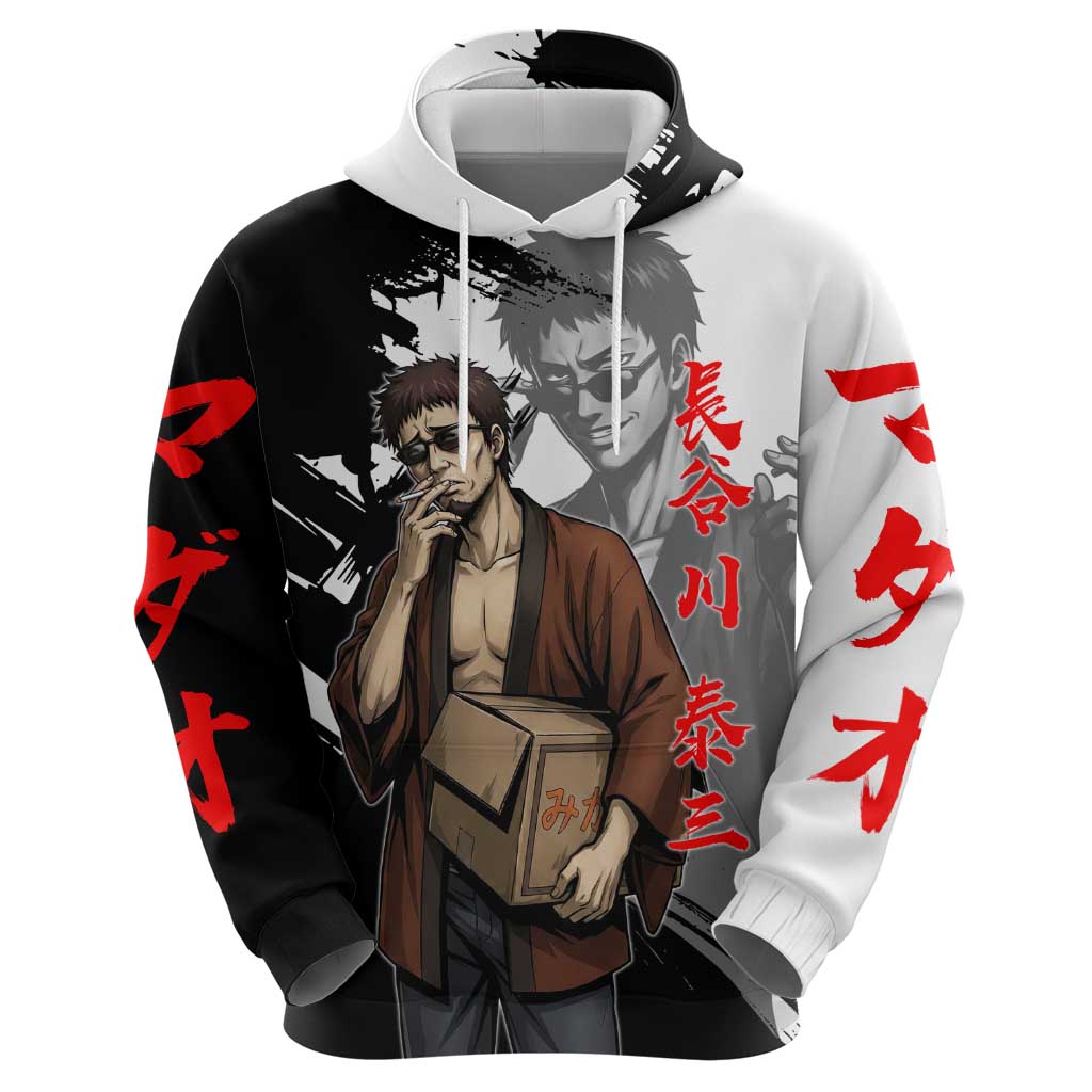 Taizo Hasegawa Zip Hoodie Grunge Edo Comedy Ink Style