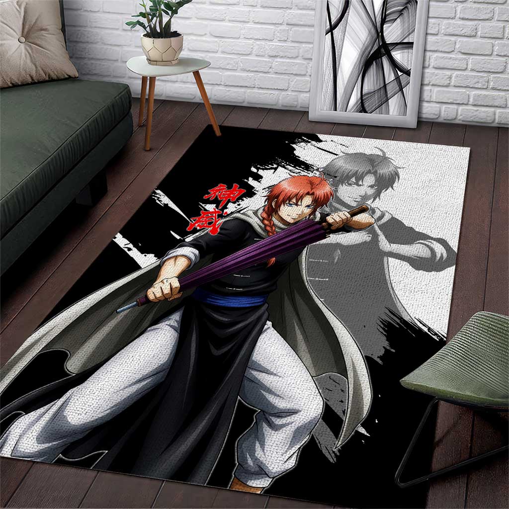 Kamui Area Rug Rogue Warrior Ink Clash Style