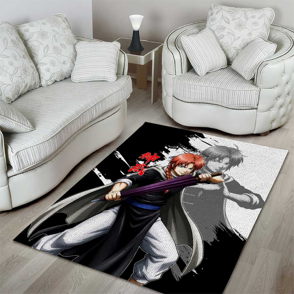 Kamui Area Rug Rogue Warrior Ink Clash Style