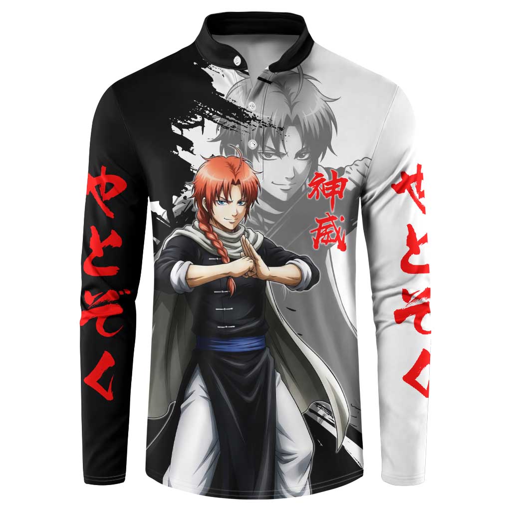 Kamui Button Sweatshirt Rogue Warrior Ink Clash Style