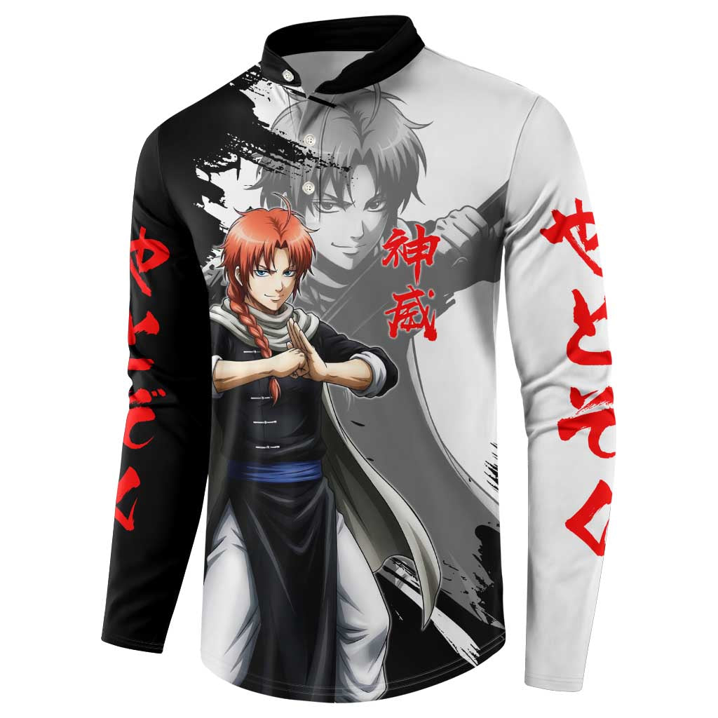 Kamui Button Sweatshirt Rogue Warrior Ink Clash Style