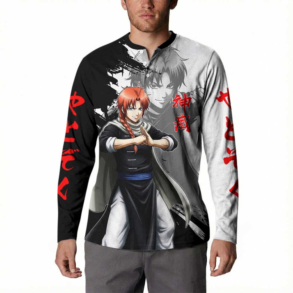 Kamui Button Sweatshirt Rogue Warrior Ink Clash Style
